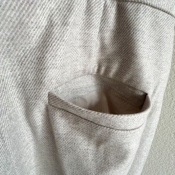 COS Wool Cashmere Wide Leg Cropped Pleated Pants Beige Trousers - Picture 10 of 16